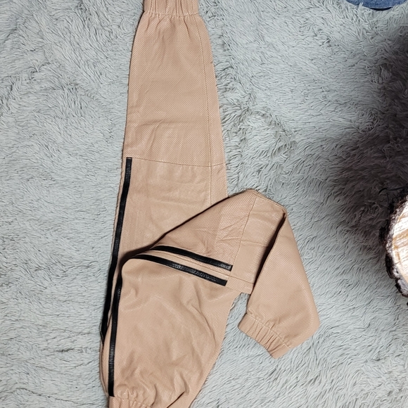 Ash Pink Leather Sweat Pants by Vandal - Picture 5 of 11